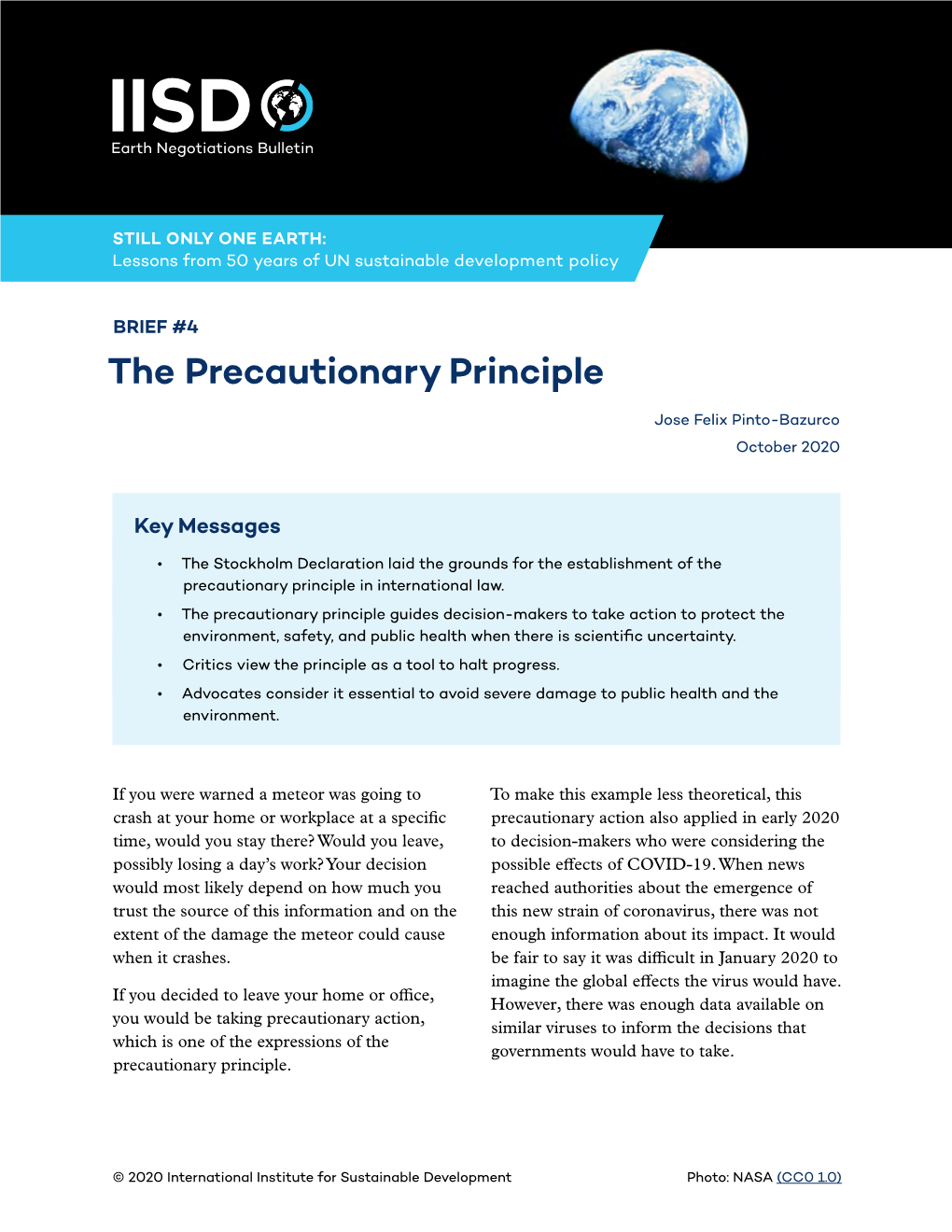 The Precautionary Principle