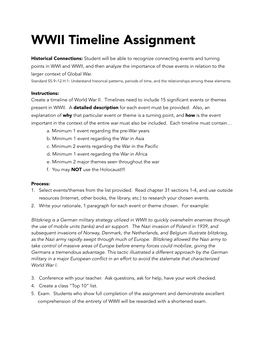 WWII Timeline Assignment