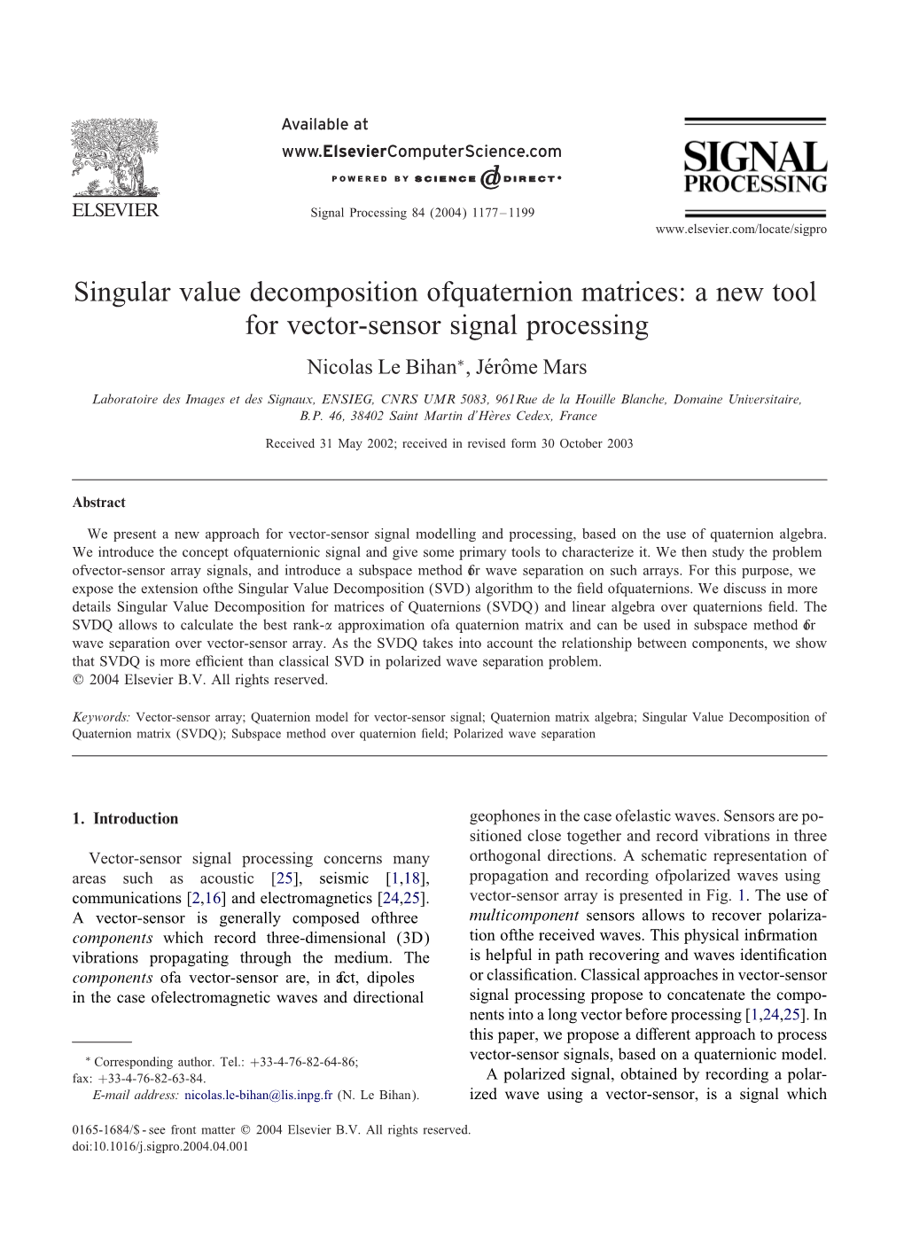 Singular Value Decomposition of Quaternion Matrices