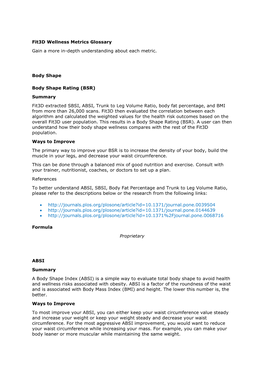 Fit3d Wellness Metrics Glossary Gain a More In-Depth Understanding