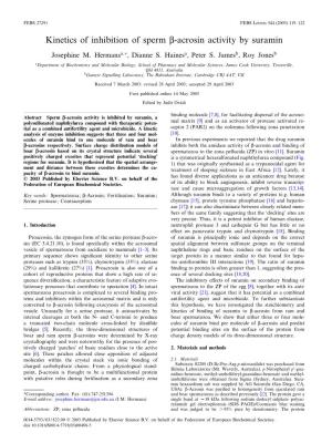 Kinetics of Inhibition of Sperm L-Acrosin Activity by Suramin