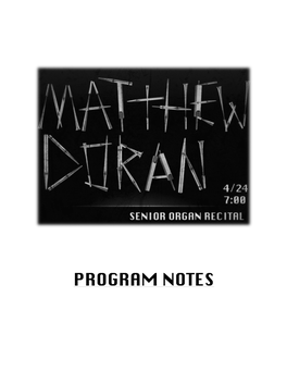 Program Notes