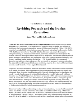 Revisiting Foucault and the Iranian Revolution