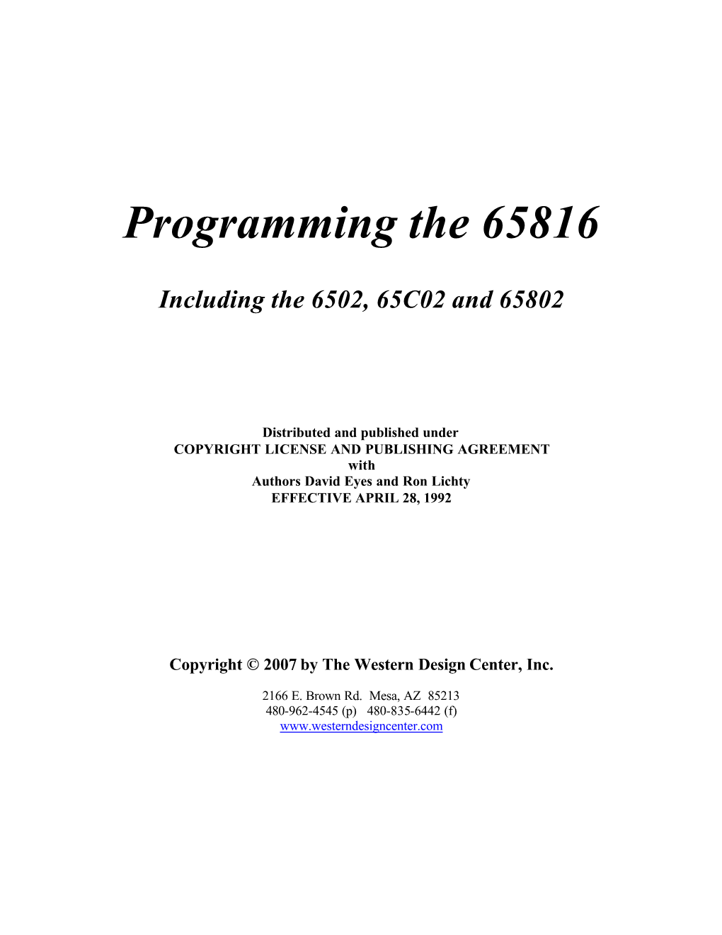 Programming the 65816