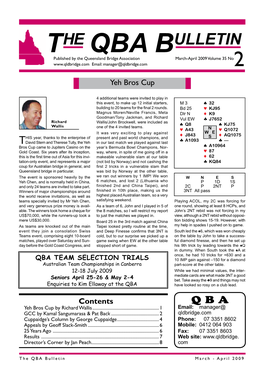 The QBA Bulletin March - April 2009 