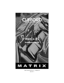 Matrix RS Installation Guide