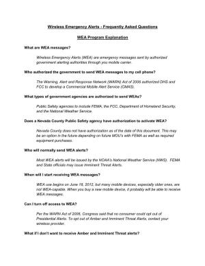 WEA Program Explanation