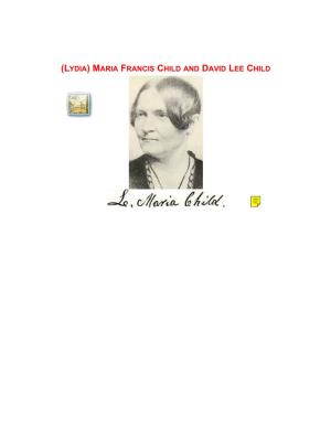 (Lydia) Maria Francis Child and David Lee Child Hdt What? Index