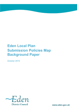 Eden Local Plan Submission Policies Map Background Paper