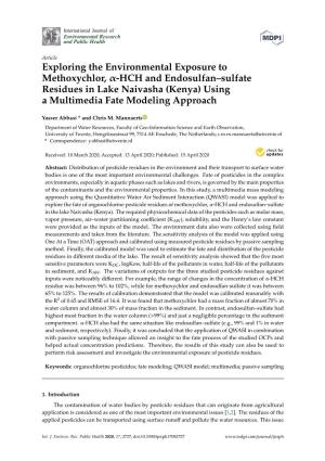 Exploring the Environmental Exposure to Methoxychlor, Α-HCH and Endosulfan–Sulfate Residues in Lake Naivasha (Kenya) Using a Multimedia Fate Modeling Approach