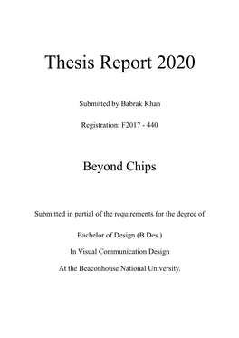 Thesis Report 2020