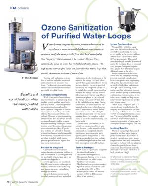 Ozone Sanitization of Purified Water Loops