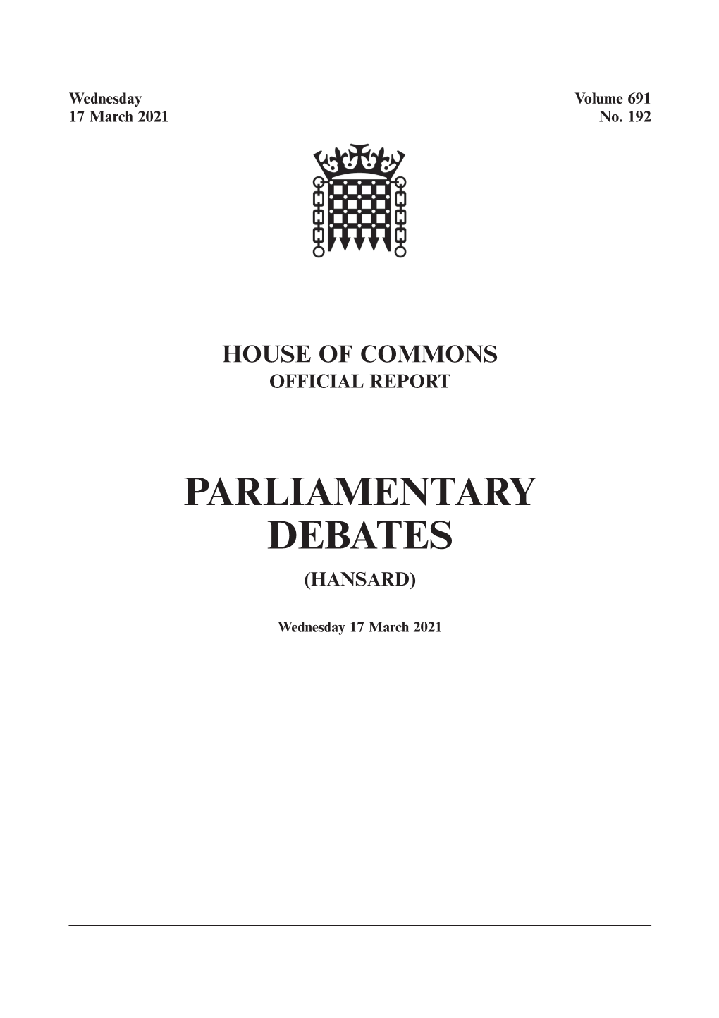 House of Commons Official Report