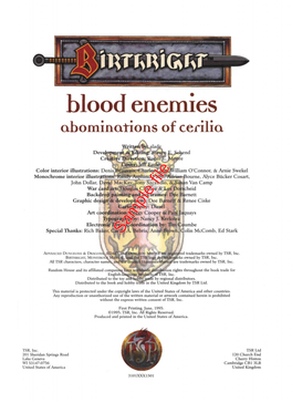 Blood Enemies: Abominations of Cerilia