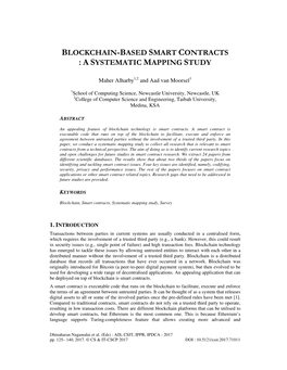 Blockchain Based Smart Contracts
