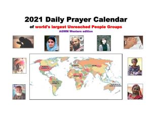 2021 Daily Prayer Calendar