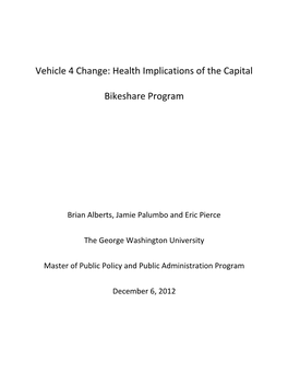 Health Implications of the Capital Bikeshare Program?