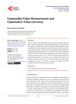 Commodity Value Measurement and Connotative Value Currency