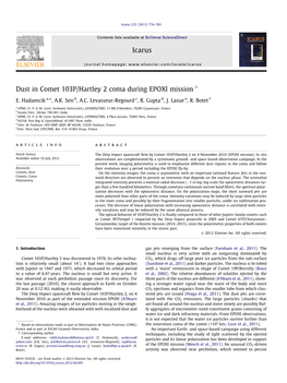 Dust in Comet 103P/Hartley 2 Coma During EPOXI Mission Q ⇑ E