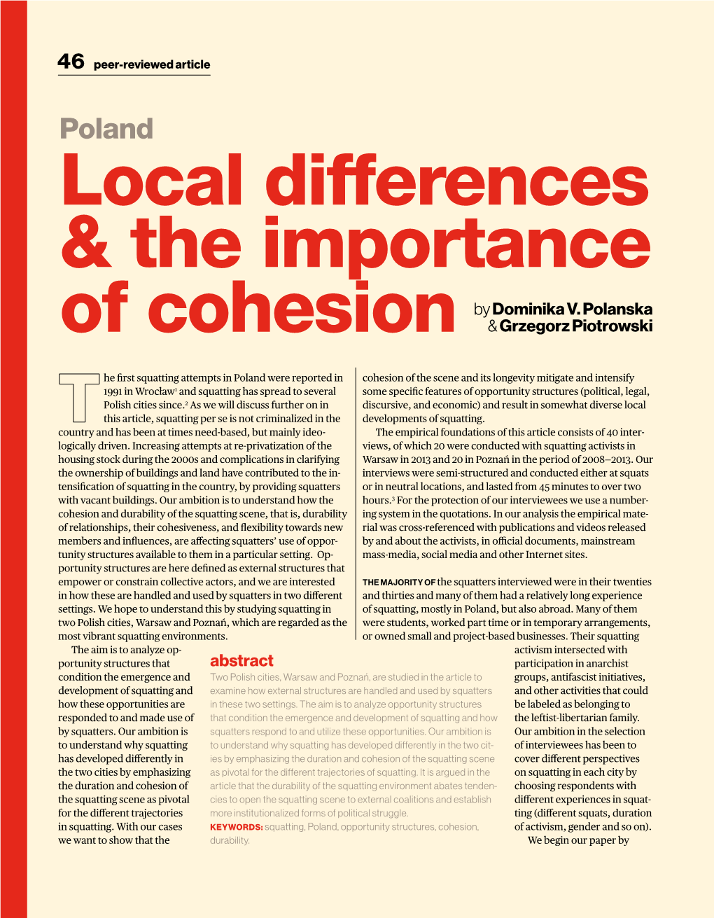 Local Differences & the Importance of Cohesion