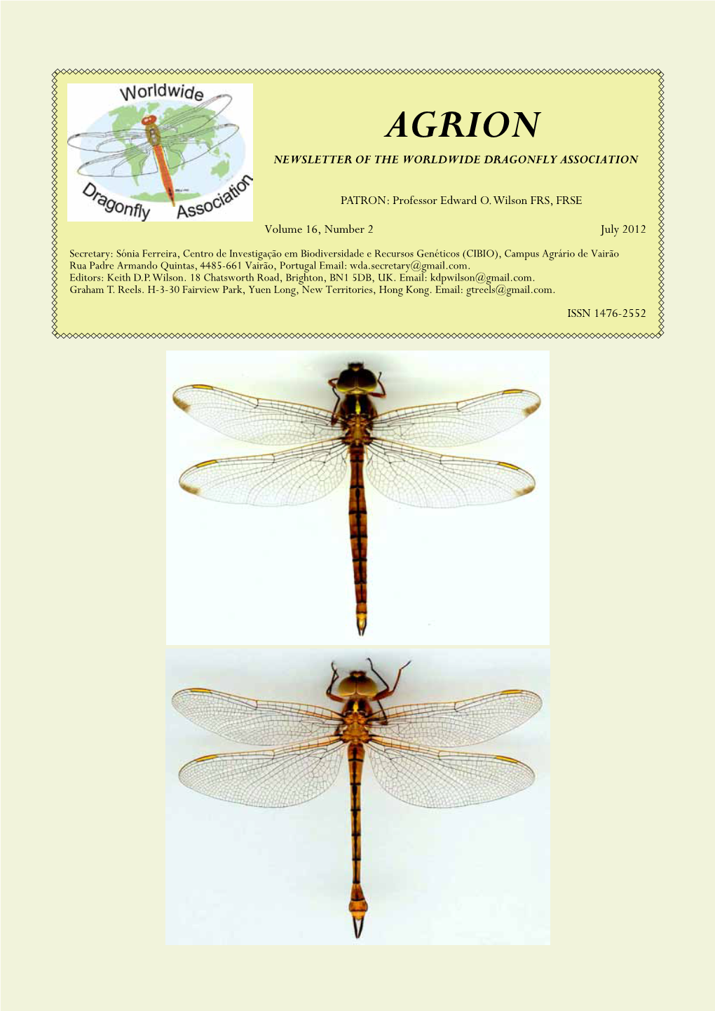 Agrion Newsletter of the Worldwide Dragonfly Association