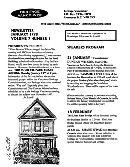 HVS Newsletters 1998