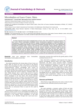 Microbialites at Gusev Crater, Mars