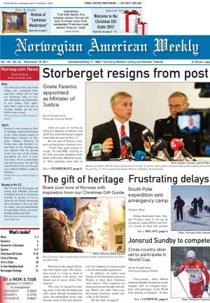 Storberget Resigns from Post