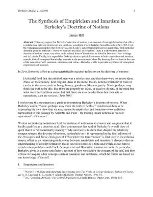 The Synthesis of Empiricism and Innatism in Berkeley's Doctrine Of