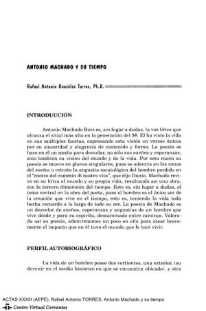 Antonio Machado Y Su Tiempo