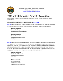 2018 Voter Information Committees