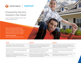 Powered by the Sun, Hosted in the Cloud: Sunrun Creates a Brighter Future with Solar-Powered Plants