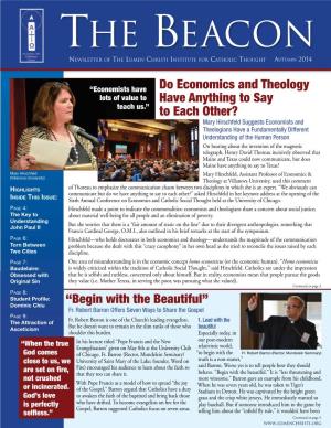 The Beacon Newsletter of the Lumen Christi Institute for Catholic Thought Autumn 2014