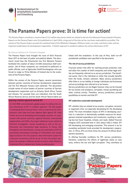 The Panama Papers Prove: It Is Time for Action!