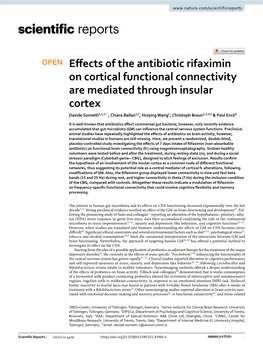 Effects of the Antibiotic Rifaximin on Cortical Functional Connectivity Are