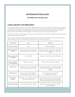 Informasietegnologie Linux Ubuntu Or Windows?