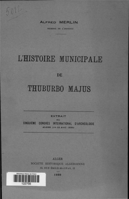 L'histoire Municipale Thuburbo Majus