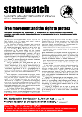 Free Movement and the Right to Protest