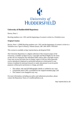 University of Huddersfield Repository