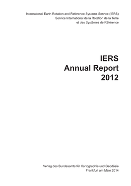 IERS Annual Report 2012
