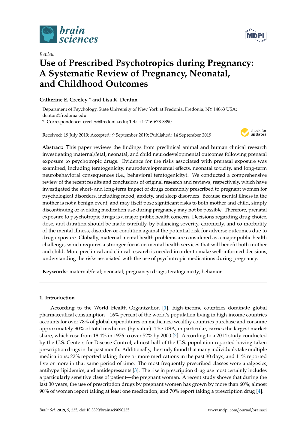 Use of Prescribed Psychotropics During Pregnancy: a Systematic Review of Pregnancy, Neonatal, and Childhood Outcomes