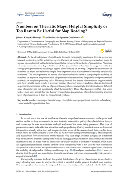 Numbers on Thematic Maps: Helpful Simplicity Or Too Raw to Be Useful for Map Reading?