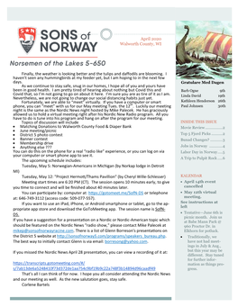 Norsemen of the Lakes Newsletter