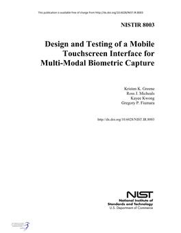 Design and Testing of a Mobile Touchscreen Interface for Multi-Modal Biometric Capture
