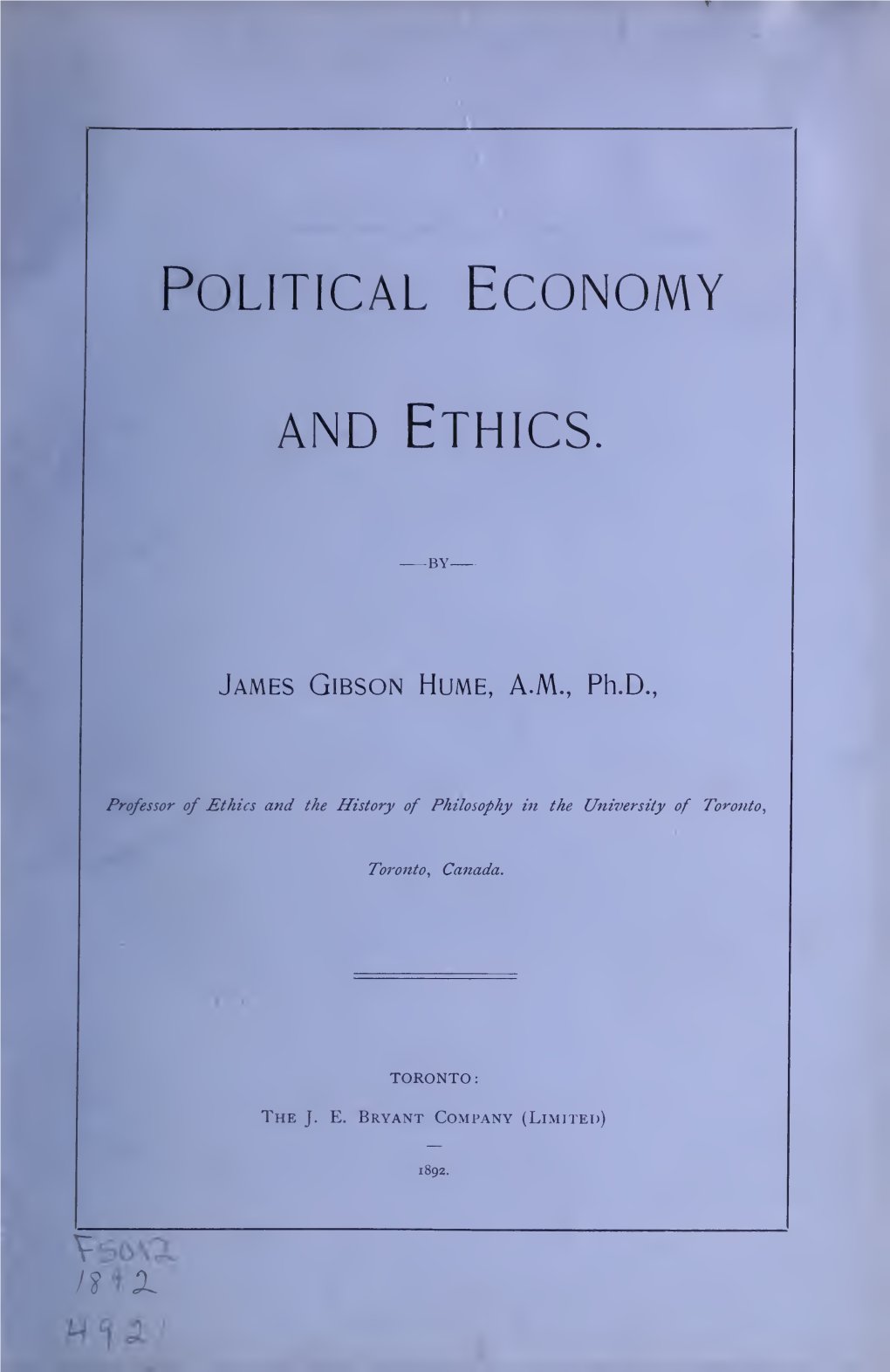 Political Economy and Ethics