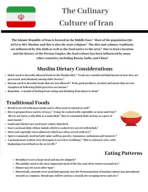 The Culinary Culture of Iran