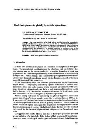 Black Hole Physics in Globally Hyperbolic Space-Times