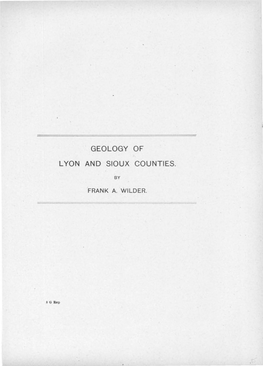 Geology of Lyon and Sioux Counties