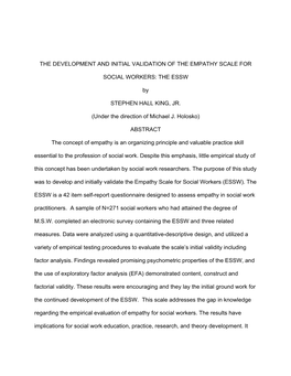 The Development and Initial Validation of the Empathy Scale For