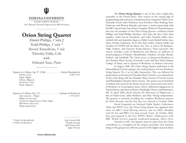 Orion String Quartet Is One of the Most Sought-After Ensembles in the United States